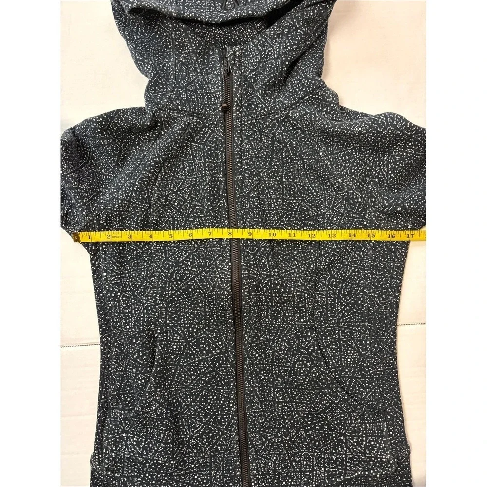 Lululemon Scuba Hoodie 4 Night View White Black Cotton Fleece Full Zip